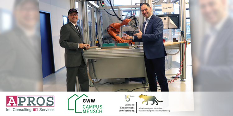 Reutlingen. APROS Consulting & Services GmbH erhält Urkunde des Landes Baden-Württemberg für soziales Engagement auch in 2021