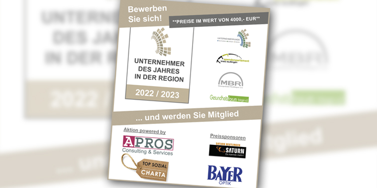 Start Wettbewerb Unternehmer des Jahres in der Region Reutlingen