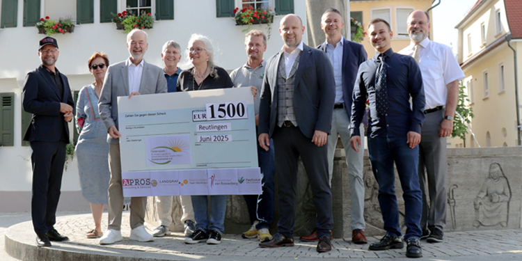 Kooperationspende 1.500 Euro TOP Sozial Charta an Pfullinger Förderverein Sonnenstrahlen e.V.